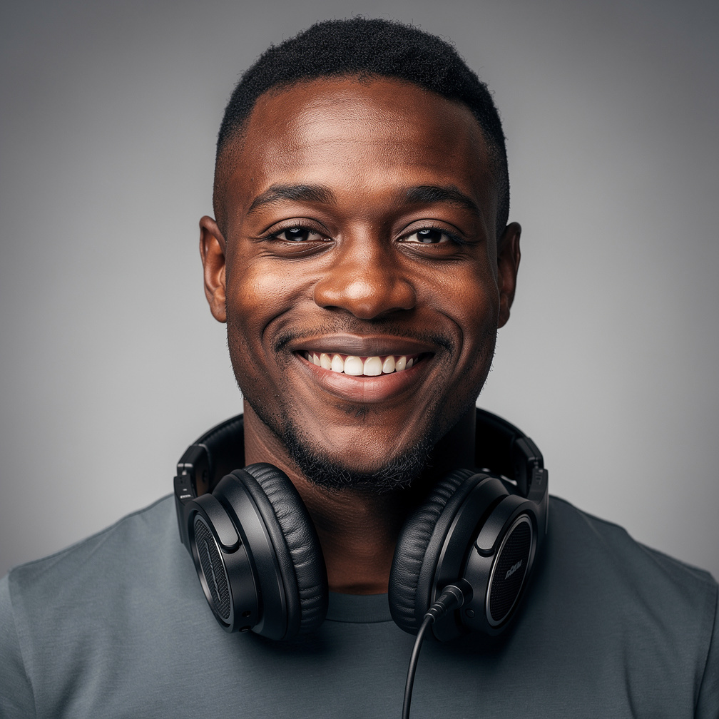 Portrait of a sound engineer with headphones