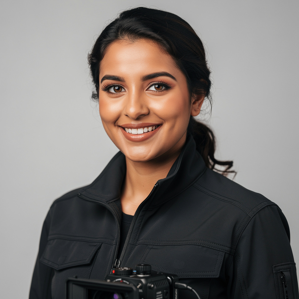 Portrait of a camera operator smiling